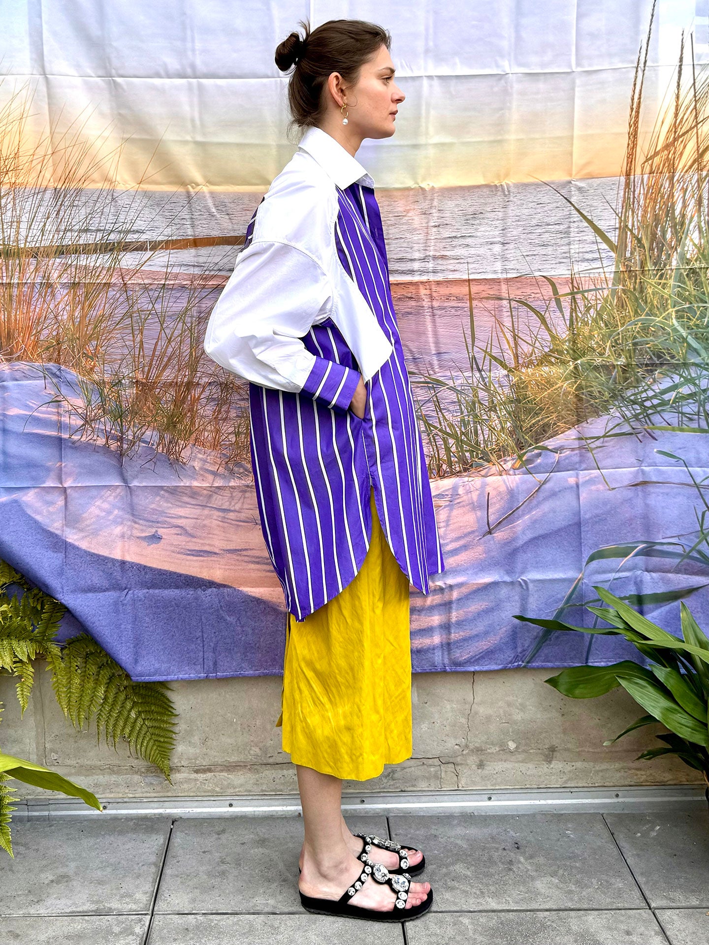 purple striped shirt dress Purple Striped Cotton Shirt Dress DIMPLE DESIGN STUDIO