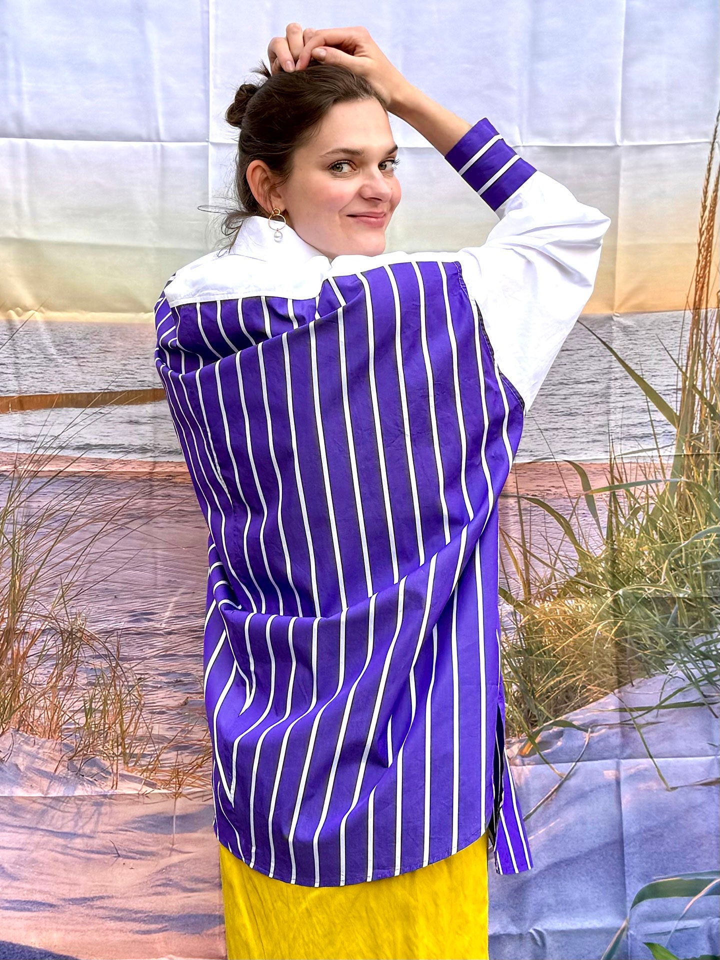 Stripe Shirt Bubble Dress 正規品 SRC Oversized Shirt - Purple Striped – Sporty & Rich