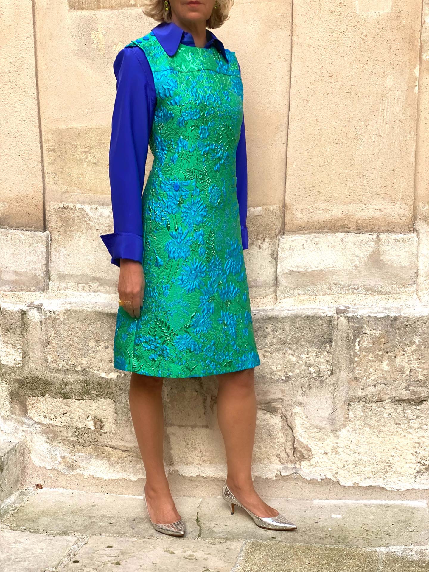 BAILEY DRESS  -  DIXTER EMERALD BROCADE