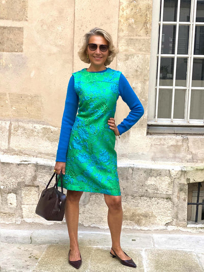 BAILEY DRESS  -  DIXTER EMERALD BROCADE