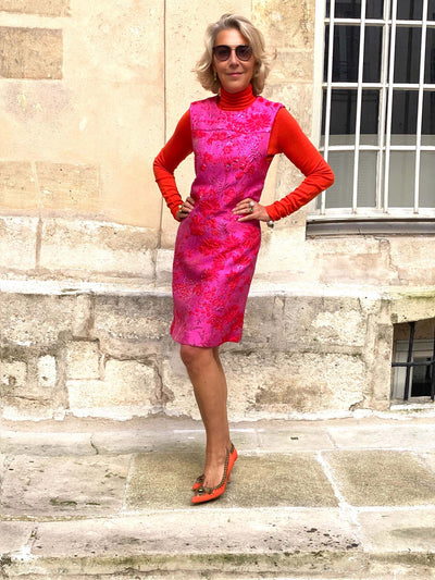 BAILEY DRESS  -  DIXTER PINK BROCADE