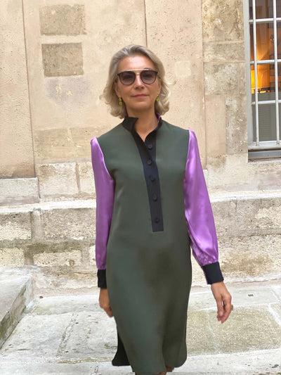 JASON DRESS - MILITARY SILK DRAP - Limited Edition