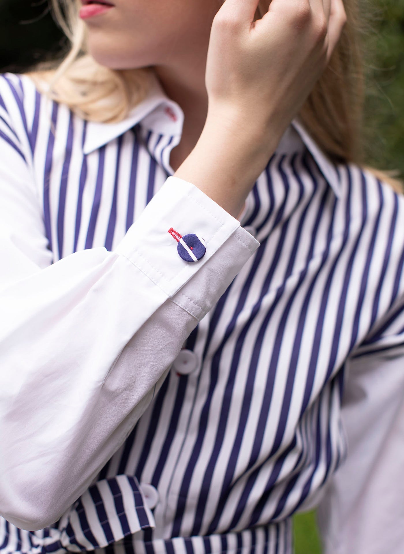 EMILE SHIRT DRESS DARK NAVY WHITE MULTI STRIPES