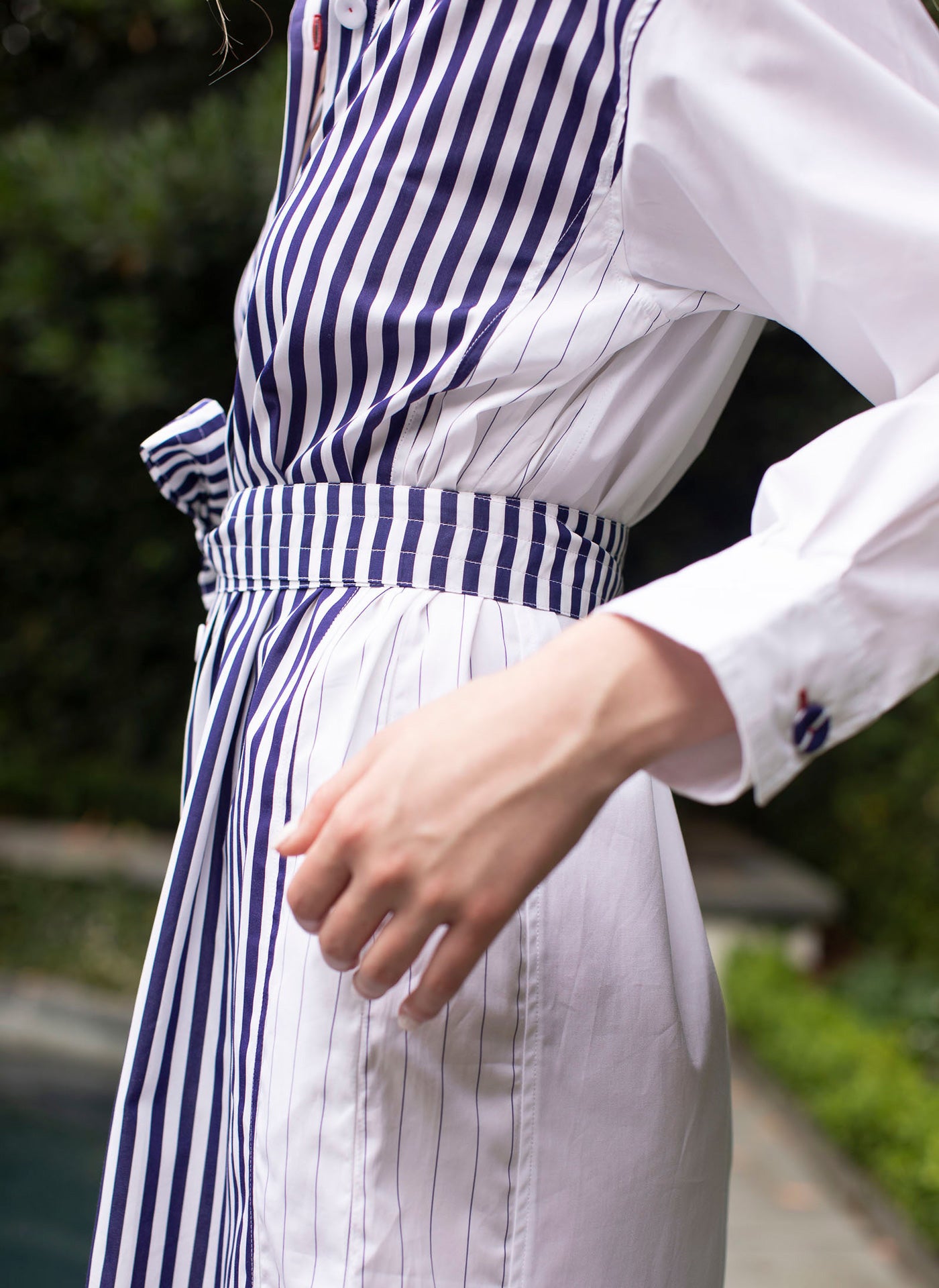 EMILE SHIRT DRESS DARK NAVY WHITE MULTI STRIPES