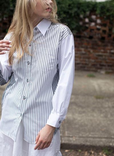 FLORIAN SHIRT BLACK ORCHID WHITE MULTI STRIPES