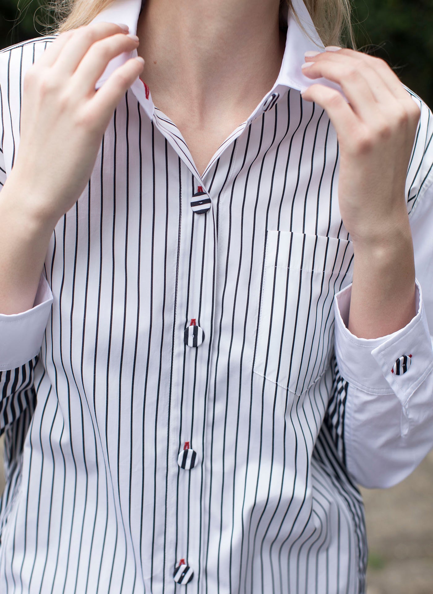 FLORIAN SHIRT BLACK ORCHID WHITE MULTI STRIPES