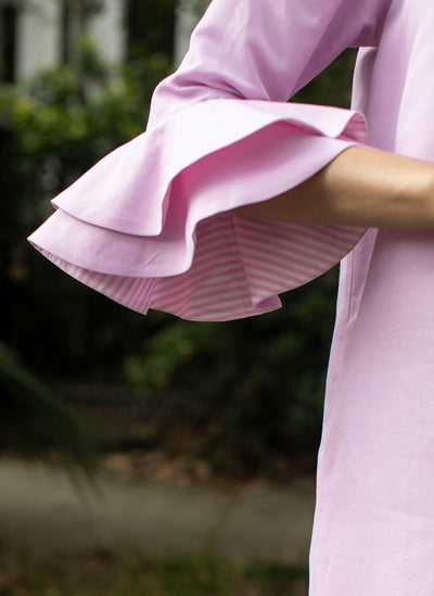 JULES DRESS PALE PINK LINEN - Limited edition