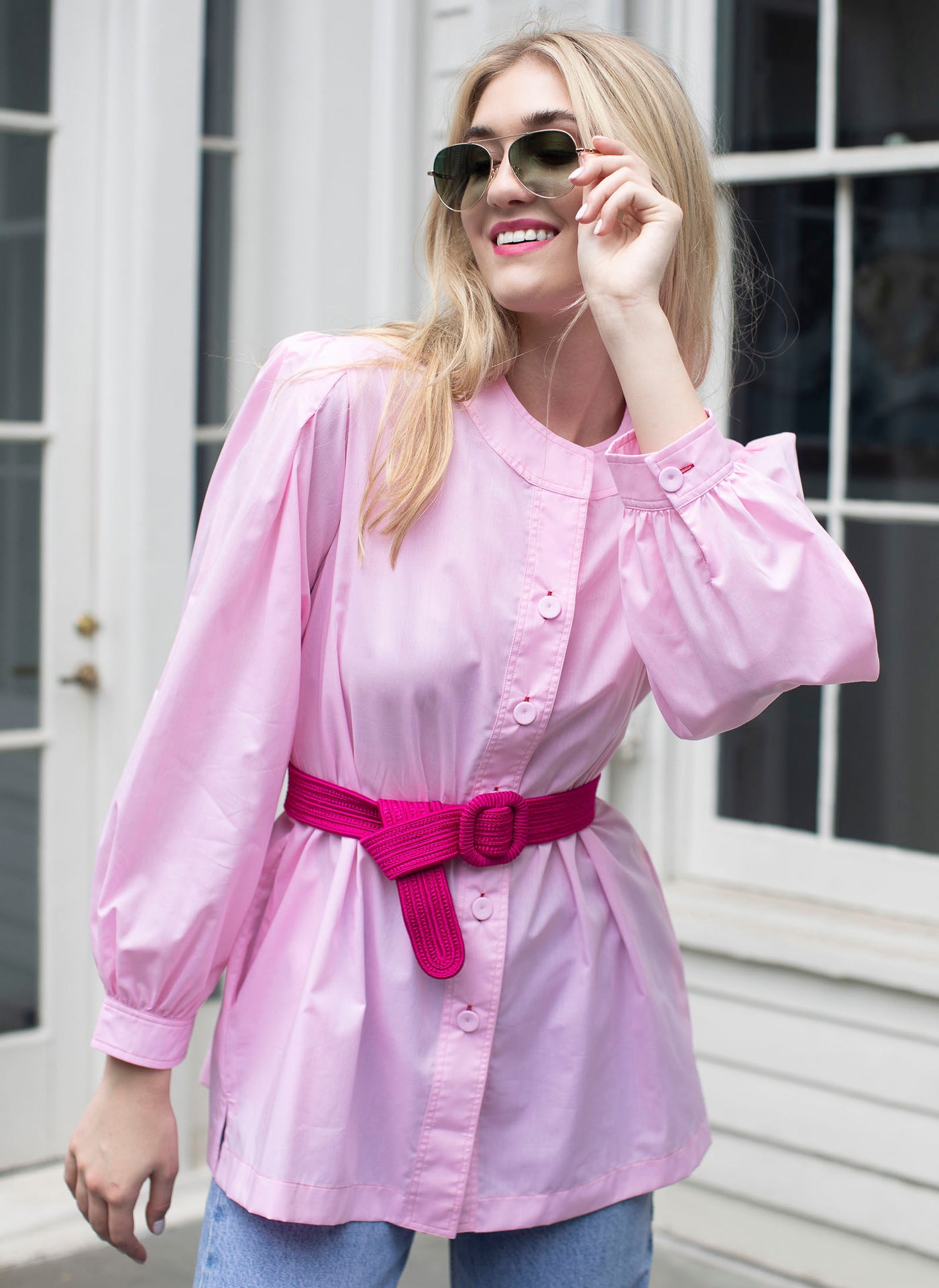 LOUIS TUNIC SHIRT ROSE PINK COTTON VOILE – Dovima Paris