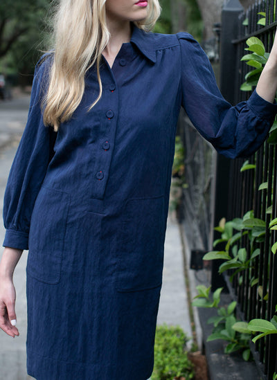 MATIS DRESS NAVY WASHED VISCOSE DRESS - Limited Edition