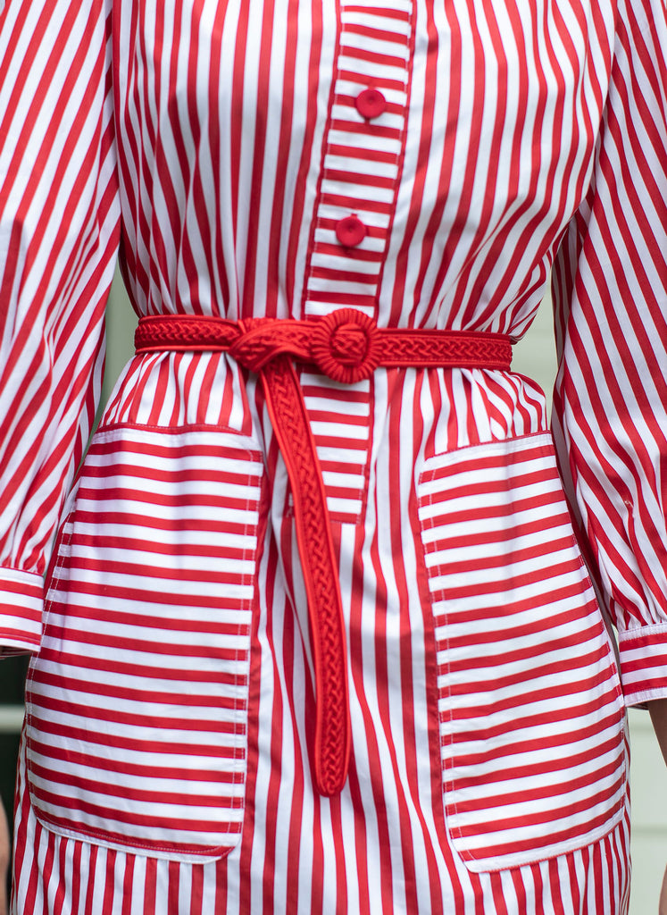 MATIS DRESS RED WHITE STRIPES