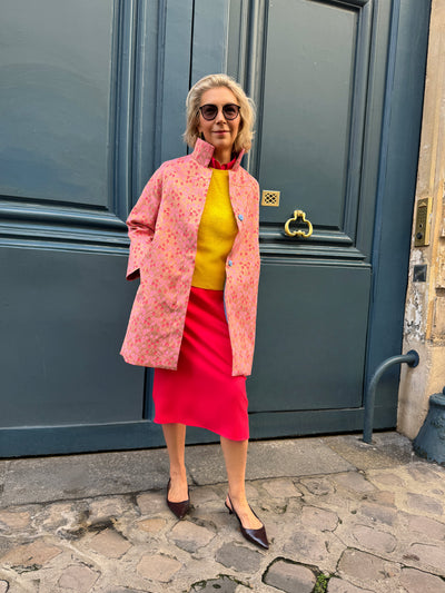 OSBORNE LIGHTWEIGHT COAT - ALYSSA FLORAL METTALIC JAQUARD