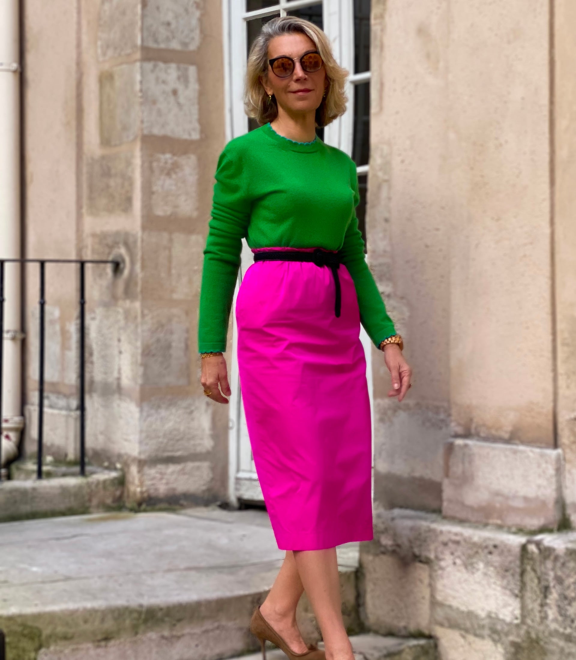 ADLER SKIRT - ROSE SHOCKING RADZIMIR TAFFETA – Dovima Paris