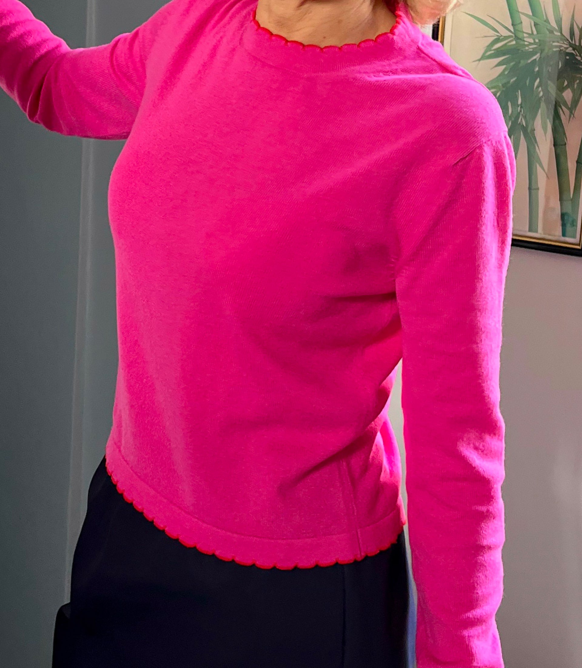 Contrast Round Neck Long Sleeve Sweater Contrast Round Neck Long Sleeve Sweater