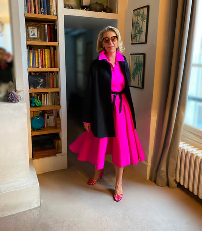 GLYNN SKIRT  - ROSE SHOCKING RADZIMIR TAFFETA