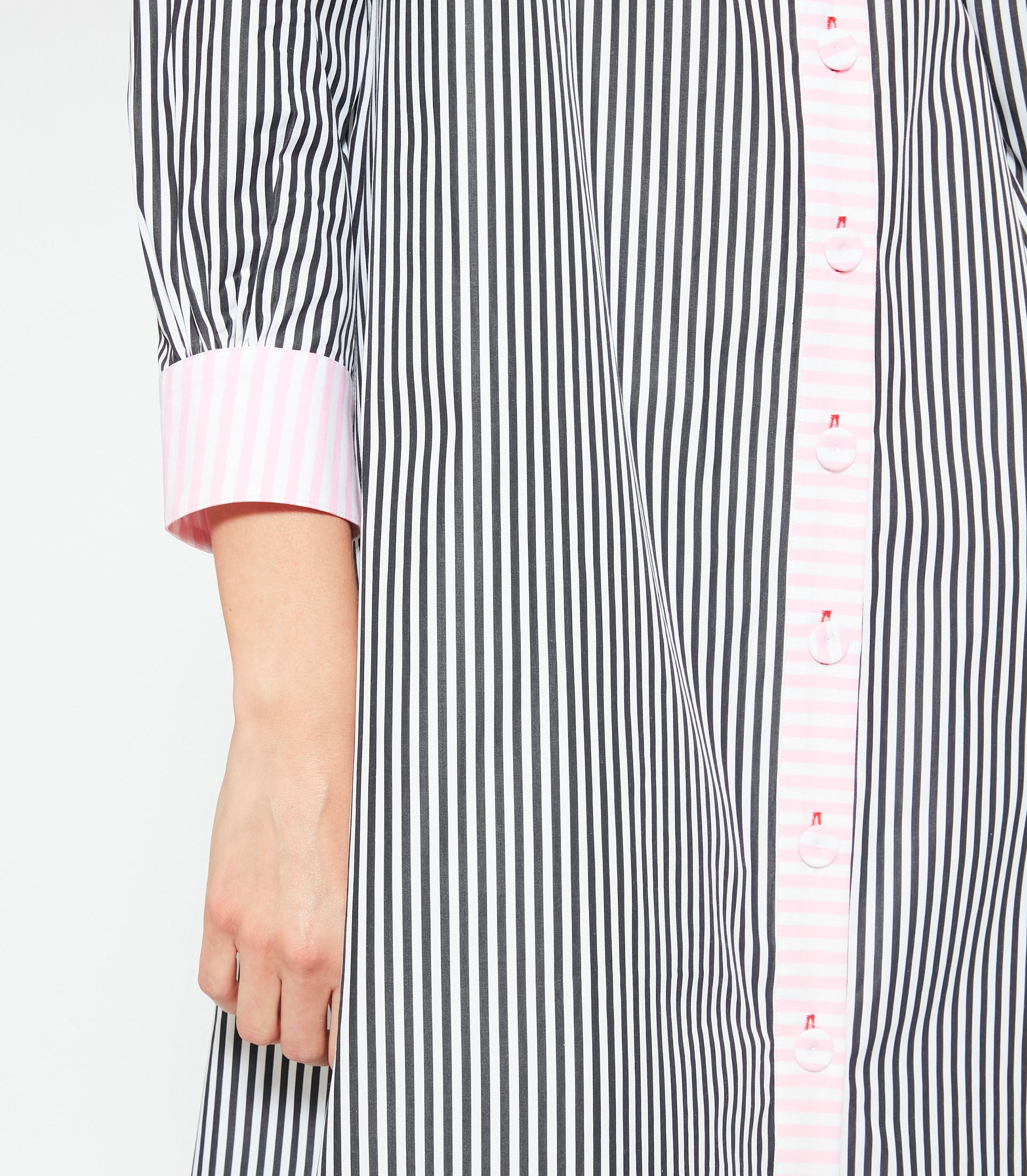 JAY COTTON DRESS - David Stripe Black White