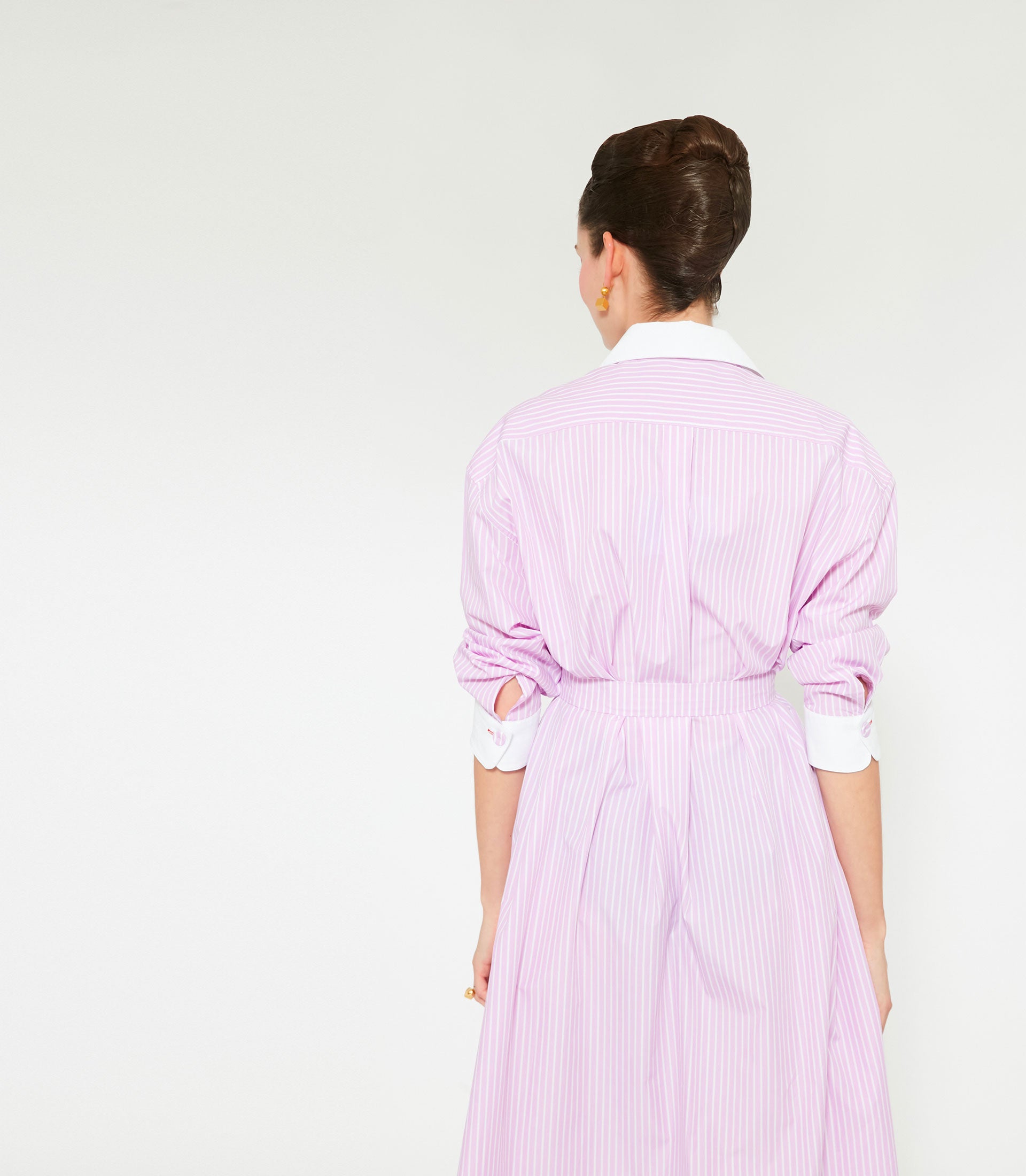 JAY COTTON DRESS - Ben Stripe Orchid Pink