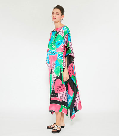 KARINA KAFTAN - Alocasia multi color silk