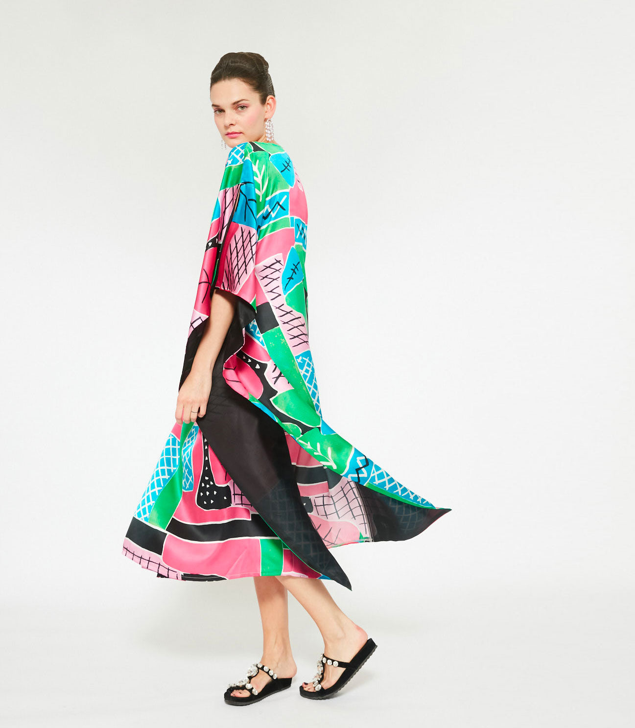 KARINA KAFTAN - Alocasia multi color silk