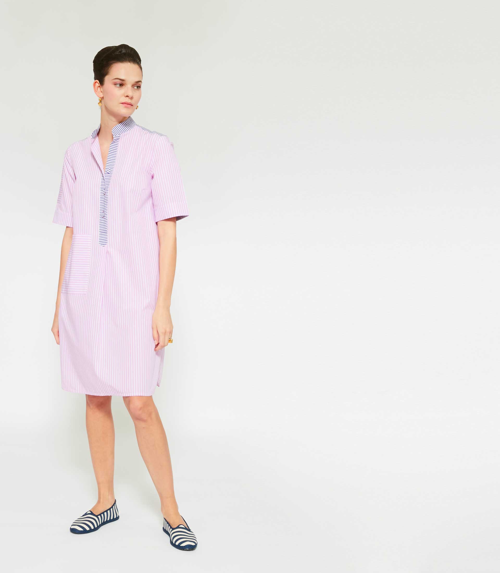 TANSY DRESS - Ben Stripe Orchid