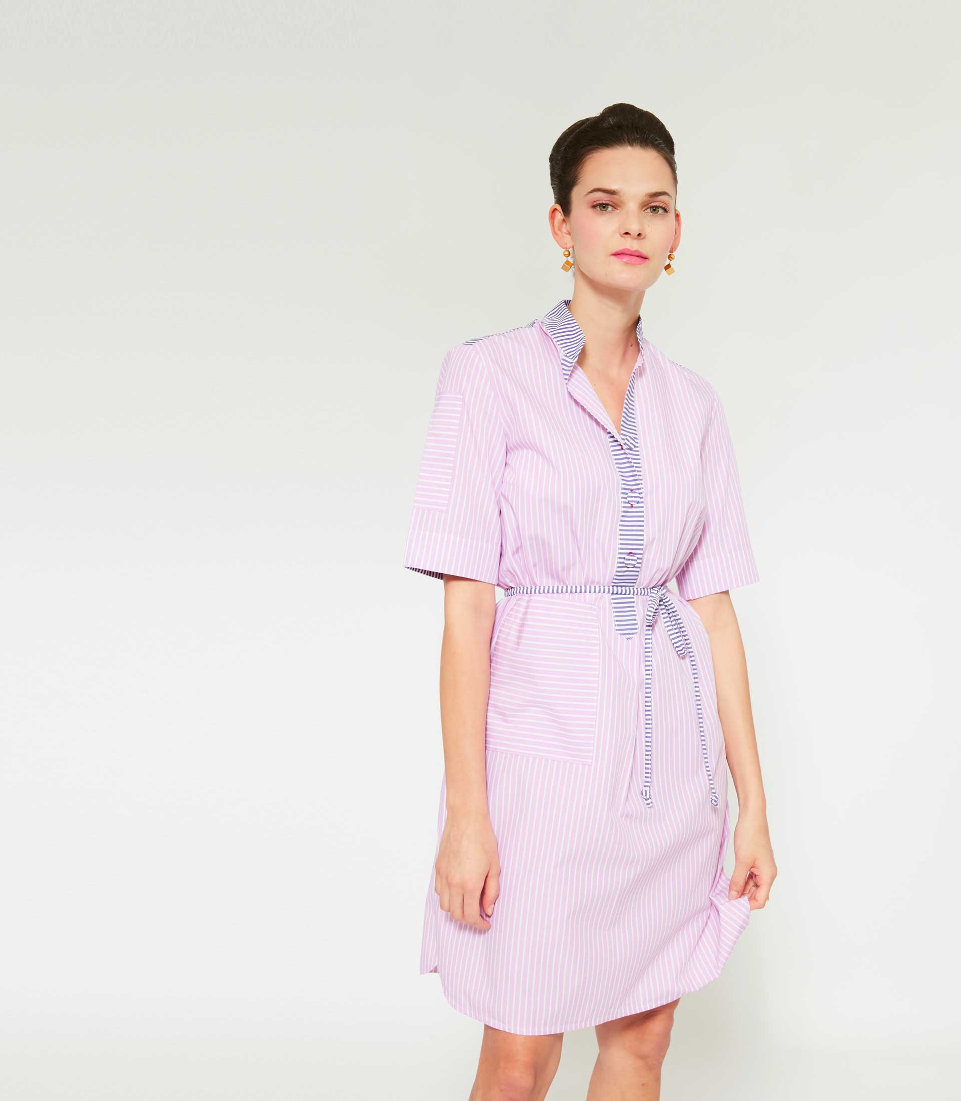 TANSY DRESS - Ben Stripe Orchid