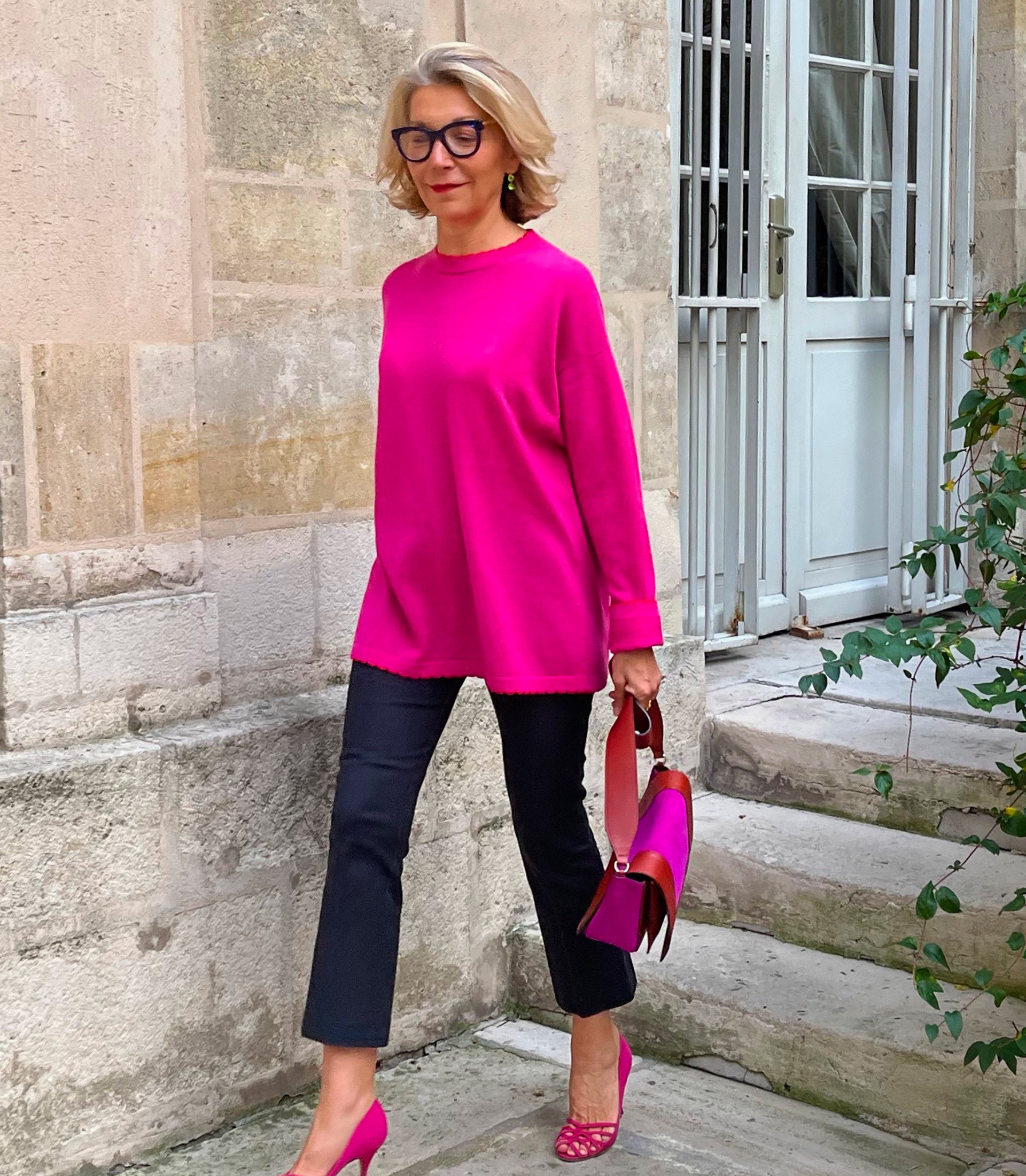 Pink tunic sweater best sale