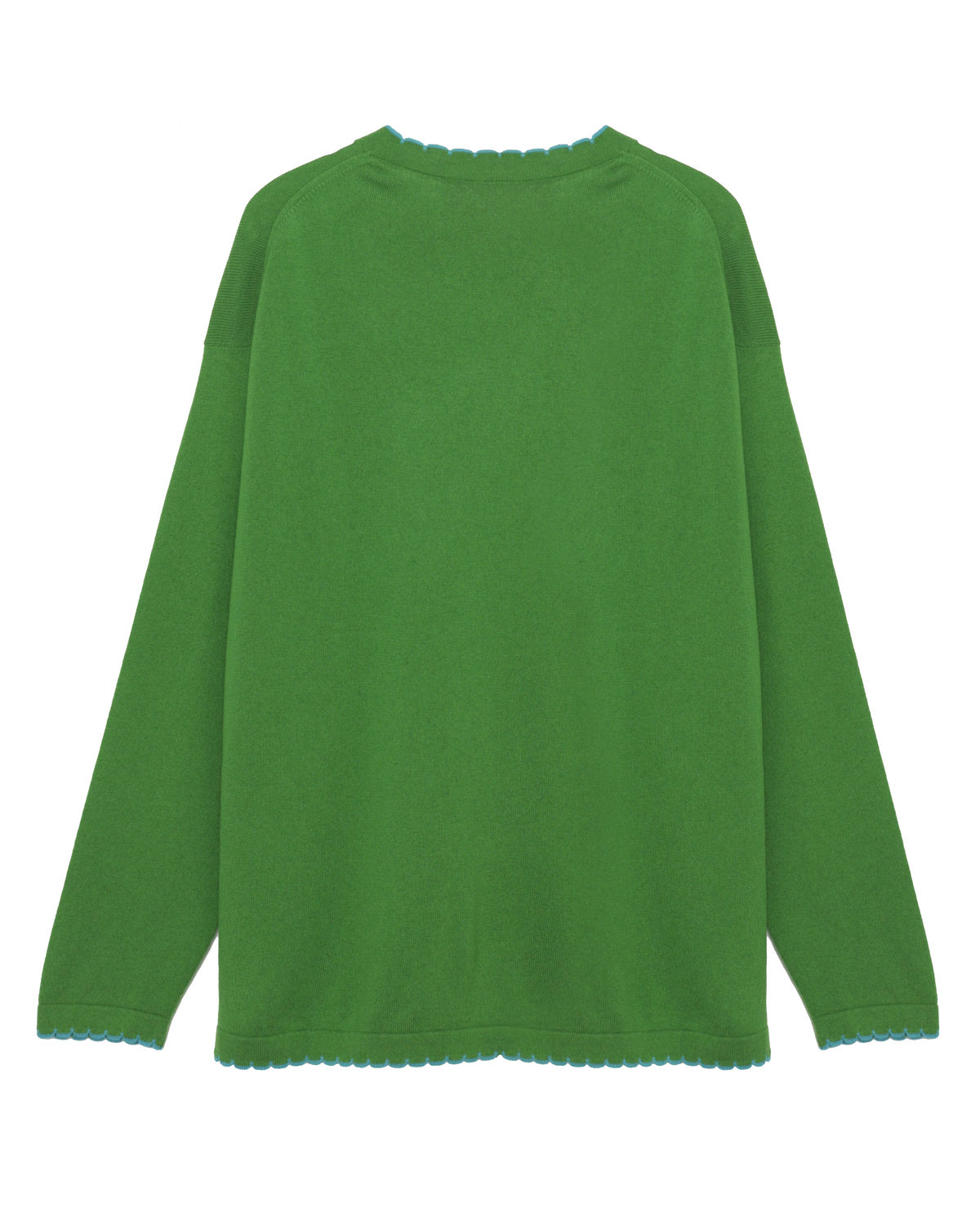 THOMSON SCALLOP EDGE ROUND-NECK LONG SLEEVE TUNIC SWEATER - Green