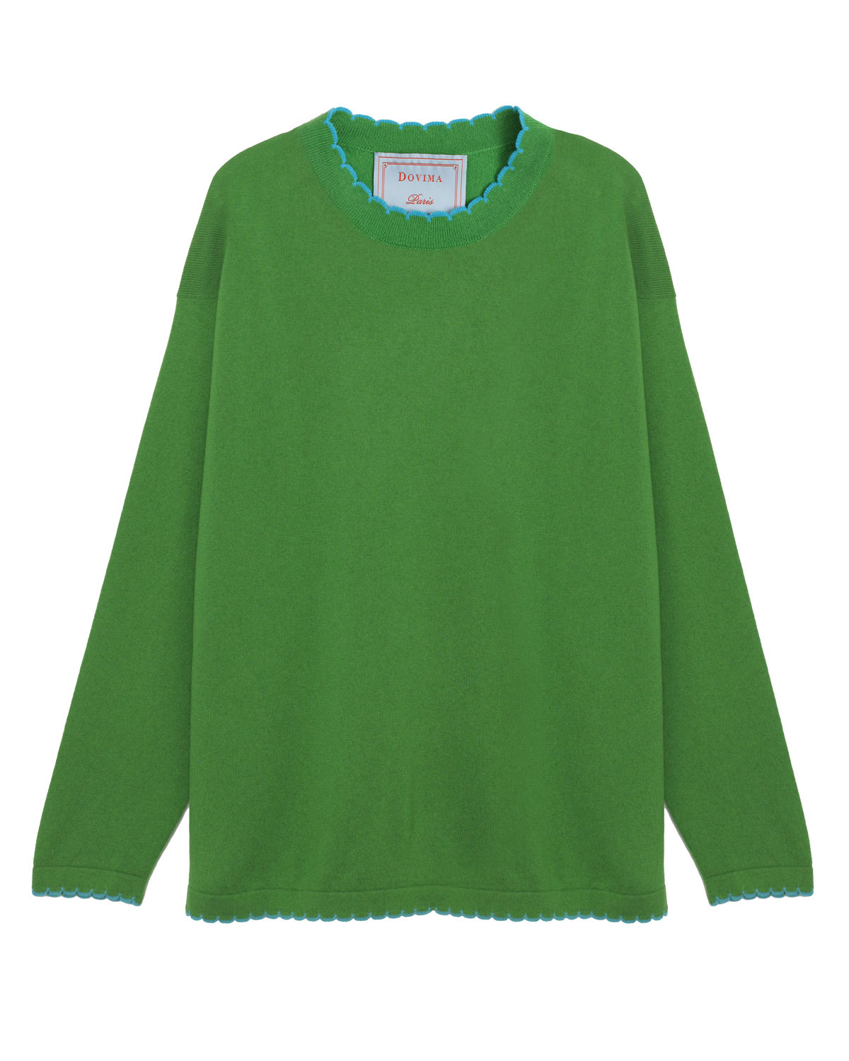 THOMSON SCALLOP EDGE ROUND-NECK LONG SLEEVE TUNIC SWEATER - Green